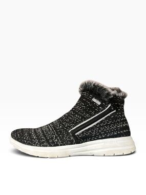 Telic Apres-Ski Recovery Comfort Boot Granite Gray Ankle High Top Faux Fur Sz 8